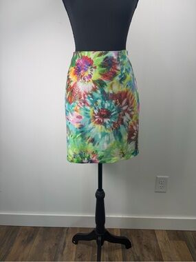 Anthropologie Cluny Multicolor Watercolor Sequined Floral Mini Skirt